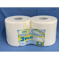 rotoli pura cellulosa 3 veli peso del rotolo kg. 2 - peso della confezione kg. 4